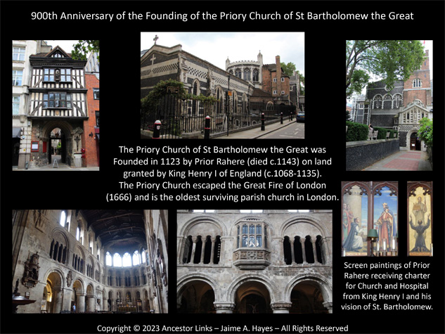 900th Anniversary of the Founding of the Priory Church of
          St Bartholomew the Great