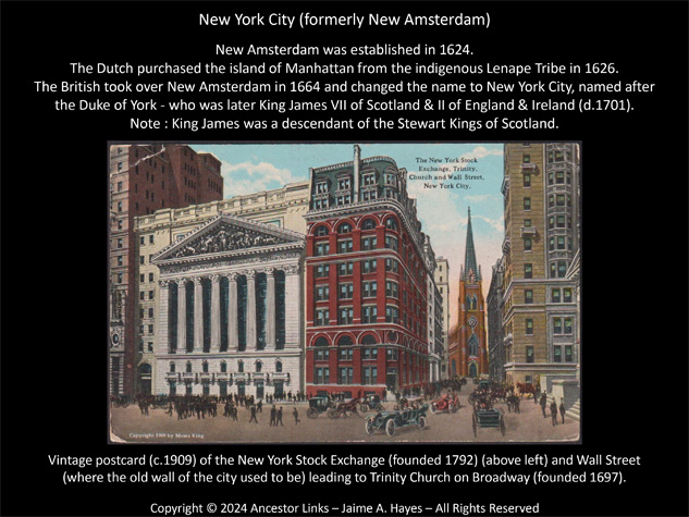 400th Anniversary of the Establishment of New Amsterdam -
          later renamed New York City