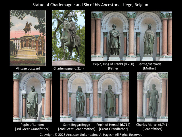 Statue of Charlemagne and Six of his Ancestors - Liege,
          Belgium