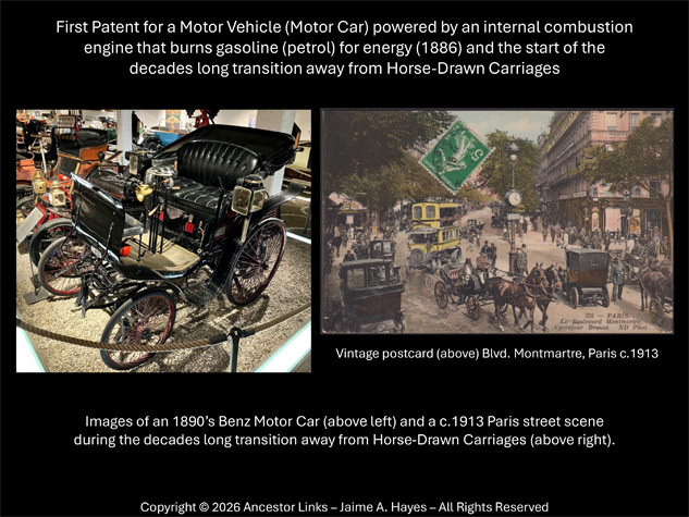 140th Anniversary - 1st Patent for a Motor Vehicle
            (Motor Car)