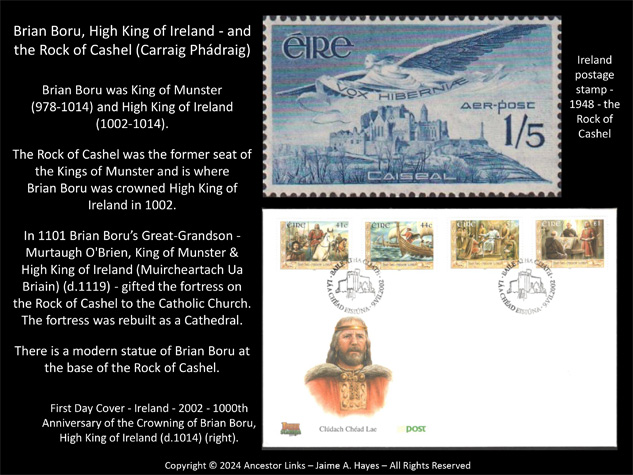 Brian Boru, High King of Ireland - and the Rock of
          Cashel