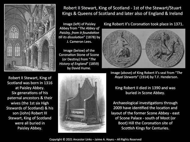 650th Anniversary of the Coronation in 1371 of Robert II
          Stewart, King of Scotland