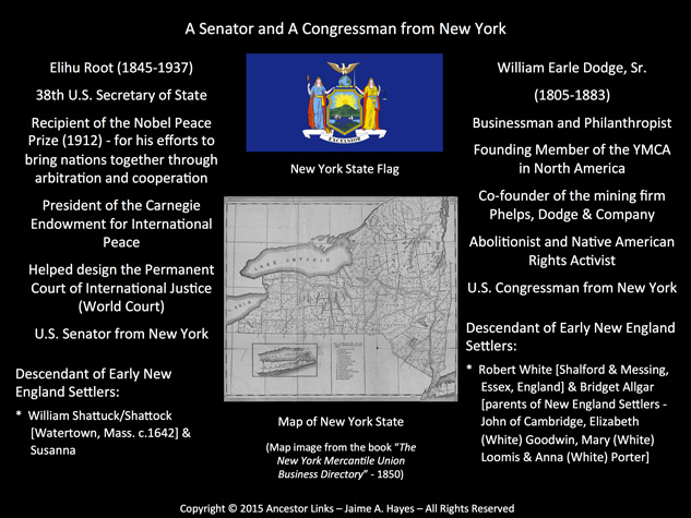 Elihu Root & William E. Dodge - A Senator & A
          Congressman from New York