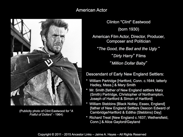 Clint Eastwood - Actor, Director, Producer, Composer
          & Politician