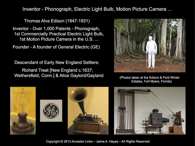 Thomas Edison - Inventor and a Founder of General
          Electric (GE)