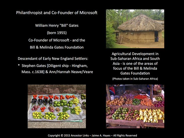 Bill Gates - Co-Founder of Microsoft - and the Bill &
          Melinda Gates Foundation
