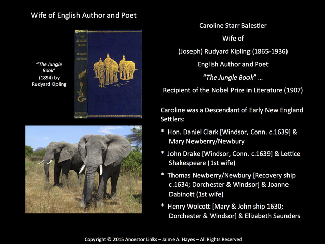 Caroline Balestier - wife of Rudyard Kipling - Author
          & Poet