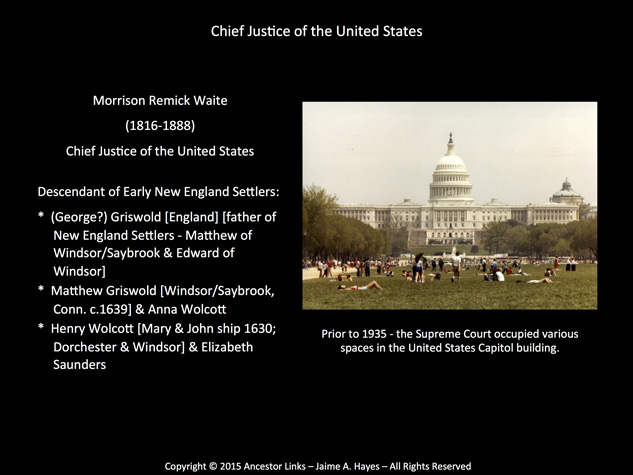 Morrison Remick Waite - Chief Justice of the United
          States