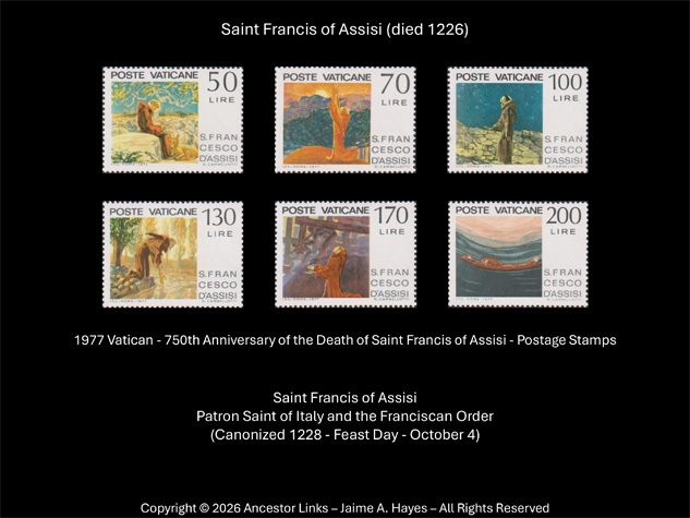 Saint Francis of Assisi - died 1226