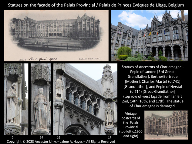 Statues on the west façade of the Palais Provincial -
          Palais Provincial - Palais de Princes Eveques de Liege,
          Belgium