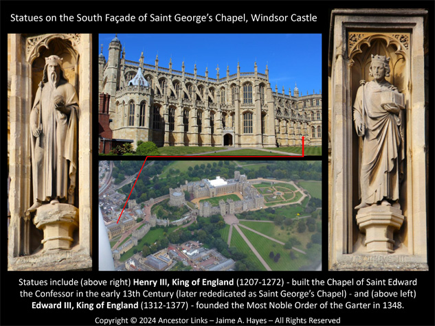 Statues on the South Façade of Saint George’s Chapel,
          Windsor Castle